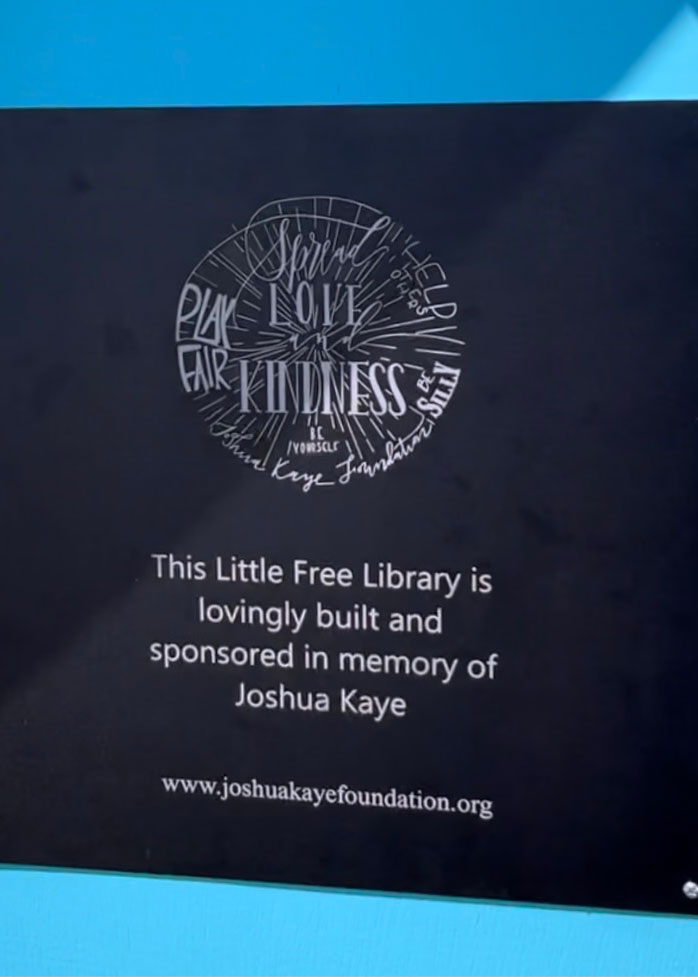 Little Free Libraries memorial plaque